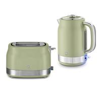 Swan Retro Revive Green Jug Kettle & 2 Slice Toaster Matching Kitchen Set