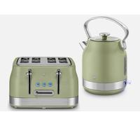Swan Retro Revive Green StoveTop Design Kettle & 4 Slice Toaster Kitchen Set
