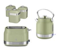 Swan Retro Revive Green Stovetop-Style Kettle, 2-Slice Toaster And Canister Set
