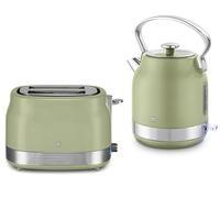 Swan Retro Revive Green Traditional 1.7L 3KW Kettle & 2 Slice Toaster. Stovetop Inspired Design Kettle & Toaster Matching Retro Design Kitchen Electrical Set in Green