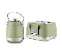 Swan Retro Revive Green Traditional Kettle & 4 Slot Toaster Set