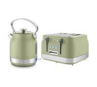 Swan Retro Revive Green Traditional Kettle & 4 Slot Toaster Set