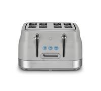Swan ST19029GRY Retro 4 Slice Toaster with 7 Browning Levels, Removable Crumb Trays, Defrost, Reheat and Cancel Functions, Hidden Cord Storage, Non-Slip Feet, 1860W, Grey and Stainless Steel