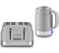 Swan Retro Revive Grey Jug 1.7L Kettle & 4 Slice Toaster Retro Kitchen Set