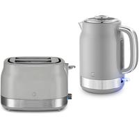 Swan Retro Revive Grey Jug Kettle & 2 Slice Toaster Matching Kitchen Set