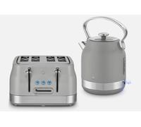 Swan Retro Revive Grey StoveTop Design Kettle & 4 Slice Toaster Kitchen Set