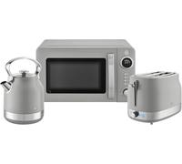 Swan Retro Revive Grey Stovetop Design Kettle 2 Slice Toaster Microwave Bundle