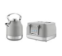 Swan Retro Revive Grey Traditional Kettle & 4 Slot Toaster Set