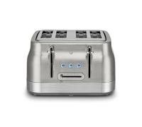 Swan ST19029SS Retro 4 Slice Toaster with 7 Browning Levels, Removable Crumb Trays, Defrost, Reheat and Cancel Functions, Hidden Cord Storage, Non-Slip Feet, 1860W, Stainless Steel