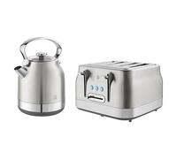 Swan Retro Revive Stainless Steel Traditional Kettle & 4 Slot Toaster Set