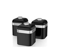 Swan Retro Set of 3 Canisters (Black)