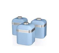 Swan Retro Set Of 3 Canisters Blue