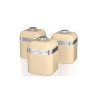 Swan Retro Set Of 3 Canisters Cream