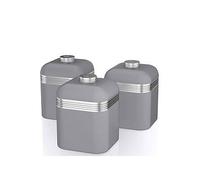 Swan Retro Set Of 3 Canisters Grey