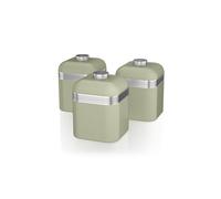 Swan Retro Set Of 3 Canisters In Green Green