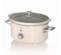 SWAN Retro Slow Cooker - Retro Cream, 3.5L, 200W, with 3 Temperature Settings, Keep Warm Function, SF17021CN
