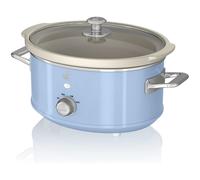Swan Retro Slow Cooker with 3 Temperature Settings and Keep Warm 3.5L 200W- Blue [EEK: Compliant]