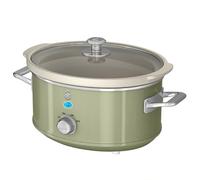 Swan Retro Slow Cooker with 3 Temperature Settings, Keep Warm Function, Removable Dishwasher Safe Pot, Up to 4 Portions, 3.5L, 200W, Retro Green, SF17021GN