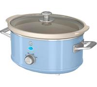 Swan Retro Slow Cooker with 3 Temperature Settings, Removable Dishwasher Safe Ceramic Pot and Glass Lid, 3.5L, Blue, SF17021BLN