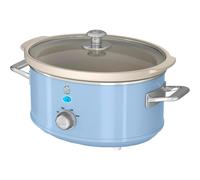 Swan Retro Slow Cooker with 3 Temperature Settings, Removable Dishwasher Safe Ceramic Pot and Glass Lid, 3.5L, Blue, SF17021BLN