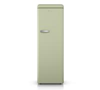 SWAN SR11050GNE Retro Tall Larder Fridge with 337L Capacity, 5 Glass Fridge Shelves, 1 Chrome Wine Rack, 6 Door Shelves, 1 Salad Crisper, Energy Class E, Green