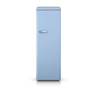 Swan Retro Tall Larder Fridge with 337L Capacity, 5 Glass Fridge Shelves, 1 Chrome Wine Rack, 6 Door Shelves, 1 Salad Crisper, Blue, SR11050BLNE