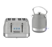 Swan Retro Traditional Kettle & 4 Slice Toaster Grey 1.7L Fast Boil 7 Browning