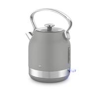 Swan SK14631GRY Retro Traditional Kettle, Rapid Boil, Removable Limescale Filter, Easy Pour, 360 Degree Base, Water Indicator Window and Boil Dry Protection 1.7L, 3KW, Grey and Stainless Steel