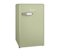 Swan Retro Under Counter Fridge with 77L Fridge Capacity, 13L Freezer Capacity, 1 Glass Shelf, 3 Door Shelves, 1 Salad Drawer, Green, SR11035GNE