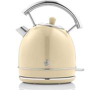Swan Retro Water Kettle 1.8L, Electric Teapot, Hidden Resistance Stainless Steel, Wireless, Wireless, Vintage Design, Auto Shut Off, Cream, 3000W, SK14630CNEU