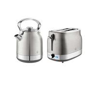 Swan RetroRevive Traditional Kettle 1.7L 3KW and 2 Slice Toaster Stainless Steel
