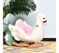 Swan Ride On Rocking Horse With Safety Seat 18+ Months White & Pink by Aosom