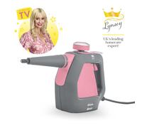 Swan Lynsey TV’s Queen of Clean Handheld Steam Cleaner, 9 Piece Accessory Kit, Multi-purpose cleaning, 3 bar Steam Pressure, Lightweight, Portable, Pink/Grey, SC17350QOCN, Clear