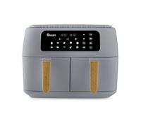 Swan SD10410GRY Nordic Duo 13-in-1 Air Fryer with Dual Non-Stick Baskets, Swan Cyclone Technology, 13 Pre-Set Functions, Match Cook, 8L, 1700W, Grey