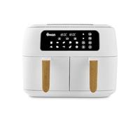 Swan SD10410WHT Nordic Duo 13-in-1 Air Fryer with Dual Non-Stick Baskets, Swan Cyclone Technology, 13 Pre-Set Functions, Match Cook, 8L, 1600W - 1800W, White