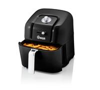 Swan SD10510BN Retro 6L Manual Air Fryer with Rapid Air Circulation, Adjustable Temperature, 60 Minute Timer, 1800W Retro Black