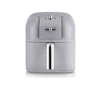 Swan SD10510GRN Retro 6L Manual Air Fryer with Rapid Air Circulation, Adjustable Temperature, 60 Minute Timer, 1800W Retro Grey