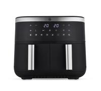 Swan SD10518BLK Dual Basket Digital Air Fryer with Swan Cyclone Technology, 8 Pre-Set Cooking Options, Adjustable Temperature, 7.6L, 2850W, Black