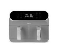 Swan Sd10519Gr Retro Grey 8L Dual Basket Air Fryer 1700W Led Smart Sync Cooking
