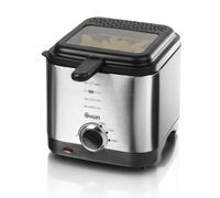 Swan SD6060N 1.5 litre Stainless Steel Fryer with Viewing Window, Non-Stick Coating for Easy Cleaning and Adjustable Thermostat with Indicator Light,