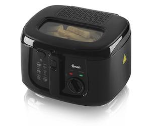 Swan SD6080BLKN 2.5 Litre Deep Fat Fryer with Viewing Window, Adjustable temperature controls, Easy Clean, 1800W, Black