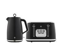 Swan Serenity Kitchen Set, 1.7L Kettle & 4 Slice Toaster, Black, SK14017BLK & ST19024BLK