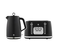Swan Serenity Kitchen Set, 1.7L Kettle & 4 Slice Toaster, Black, SK14017BLK & ST19024BLK