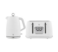Swan Serenity Kitchen Set: 1.7L Kettle & 4-Slice Toaster, White - SK14017WHT & ST19024WHT - EEJB271
