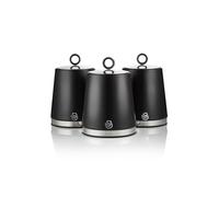 Swan Serenity Set Of 3 Kitchen Storage Canisters, 1.3L, Black Swka18536Blk Black