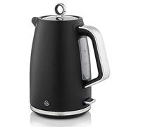 Swan Serenity SK14017BLK 1.7 Litre Kettle with Quick Boiling, 360-Degree Base, Boil Dry Protection, Water Level Indicator, Non-Slip Feet, 3000W, Black