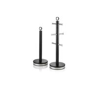 Swan SWKA18537BLK Serenity Towel Pole and Mug Tree Set with Smooth Matt Finish, Stainless Steel Accents and Non-Slip Bases, Black