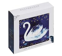 Swan Set of Four Coasters and Holder with Swans Flamingos and Flowers