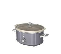 Swan Sf17021Grn Retro Slow Cooker With 3 Temperature Settings, Keep Warm Function, 3.5L, 200W, Grey Grey