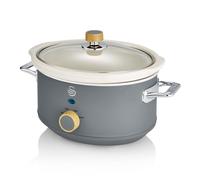 Swan SF17021GRYN Nordic Slow Cooker with 3 Temperature Settings, Keep Warm Function, 3.5L, 200W, Matte Grey